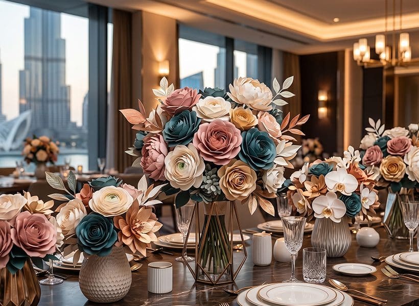 Premium handmade paper flower bouquet for luxury events in Dubai