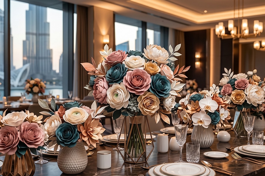 Premium handmade paper flower bouquet for luxury events in Dubai