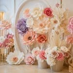 Elegant paper flower rental display for weddings and events in the UAE
