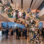 Elegant paper flower backdrop for luxury celebrations