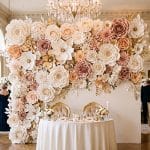 Custom floral installation rental for a luxury wedding and event in the UAE