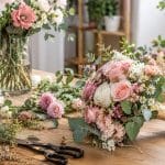 Intricately crafted handmade paper flowers styled as timeless home décor
